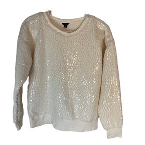 Ann Taylor Cream Poly Sweater Womens S